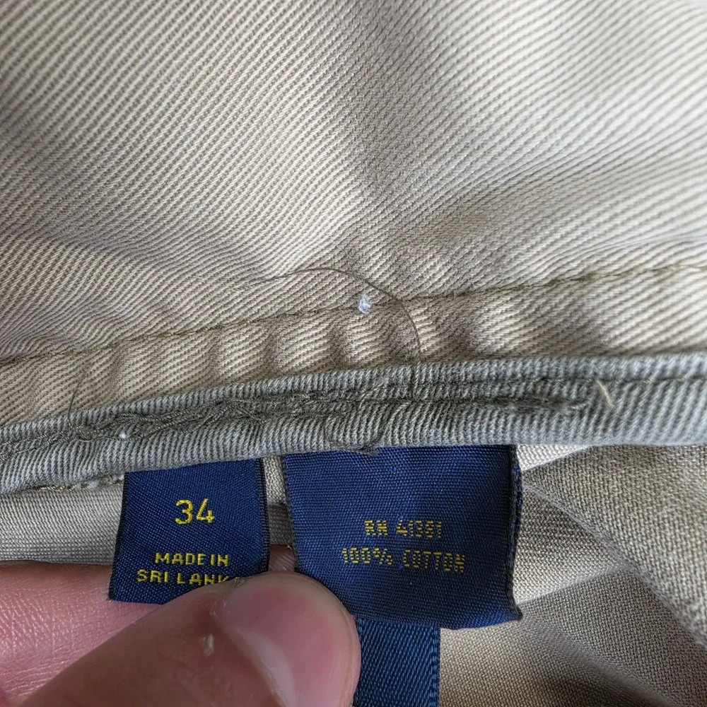 Polo Ralph Lauren Cargo Shorts Mens 34 Tan Classic Heavy Chino Cotton Utility 9